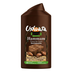 Ushuaia Hammam - Douche Soin Gommante (Savon Noir & éclats de noix d'Argan) 300ml
