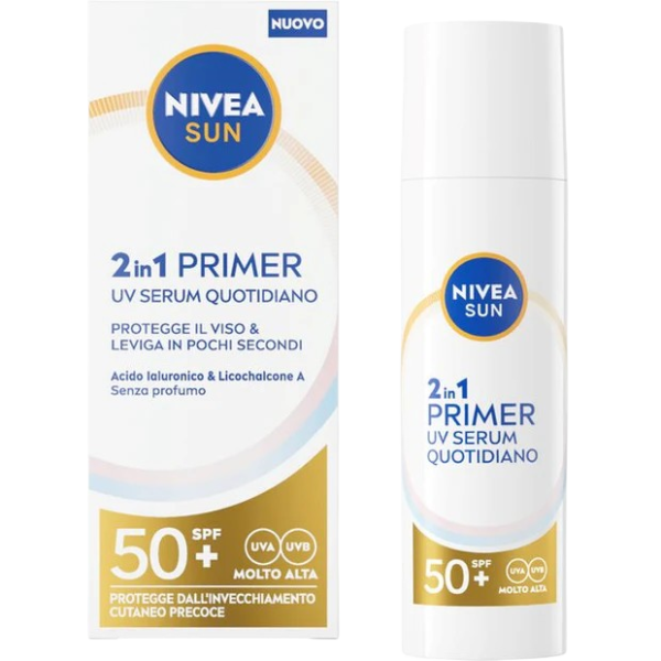 Nivea Sun 2in1 Primer UV Serum Quotidiano SPF 50+ ​Contenance / Poids : 50 ml