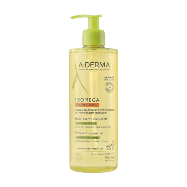 Huile lavante émolliente Exomega Control (A-Derma) ​Poids : 500 ml
